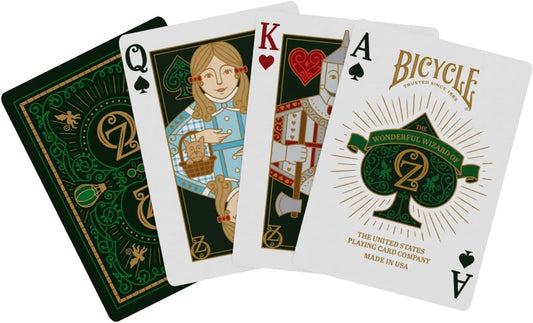 Bicycle Wizard of Oz - Baraja de cartas inspirada en oz, esmeralda y oro, 1 baraja
