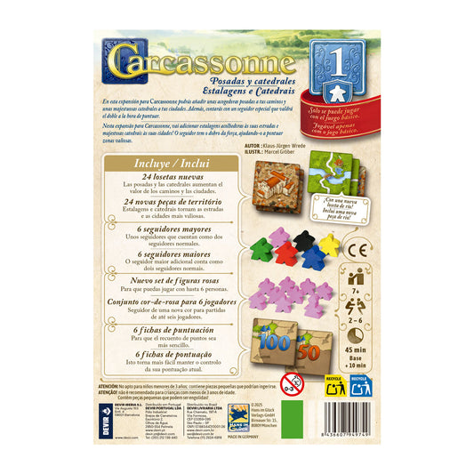 Carcassonne Expansión 1: Posadas y Catedrales (Tercera Edición) - ESPAÑOL