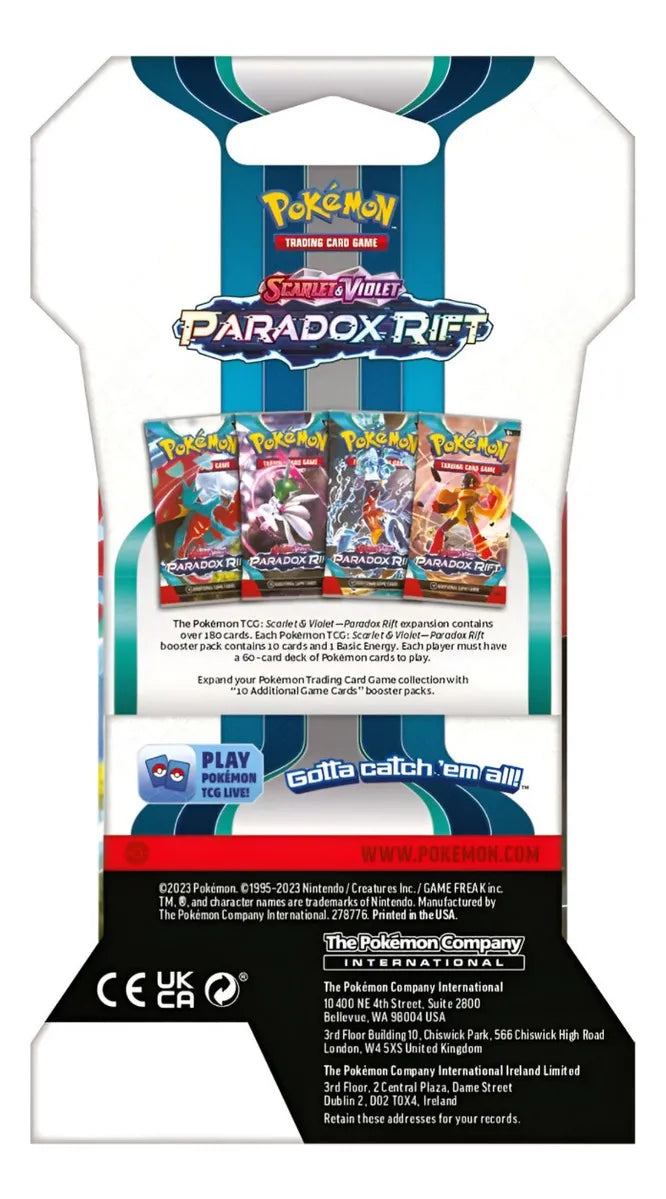 1 SOBRE Pokémon TCG: Scarlet & Violet 04 - Paradox Rift Sleeved Booster R - ESPAÑOL