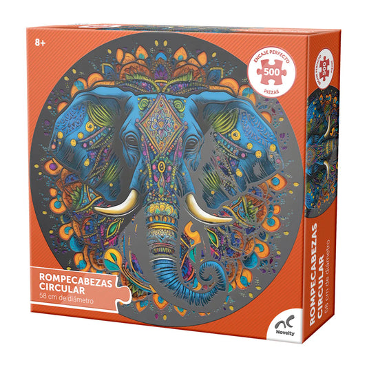 Rompecabezas Circular Barnizado Elefante 500 Piezas