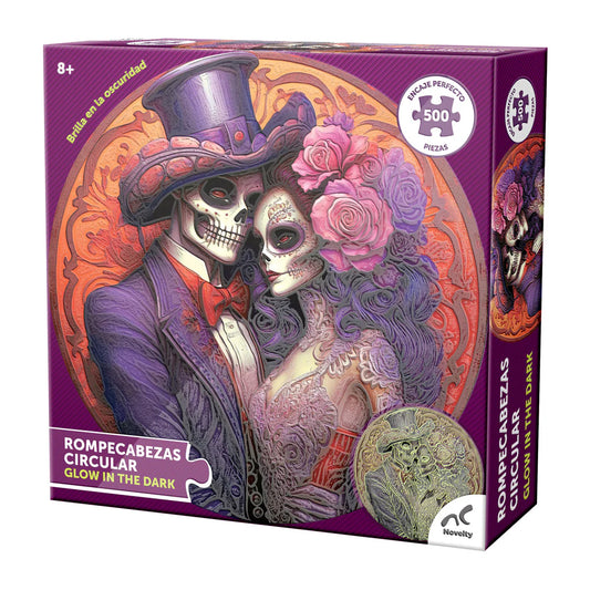 Rompecabezas Circular Glow in the Dark Catrina 500 Piezas