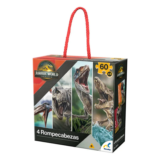 Rompecabezas Jurassic World Rebirth 4 en 1 60 Piezas