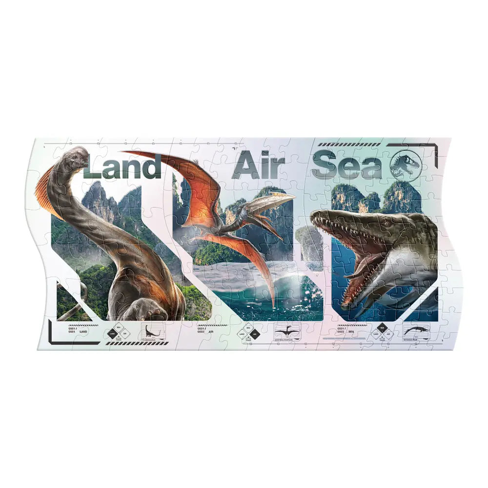 Rompecabezas Jurassic World Rebirth Panorámico 3 en 1