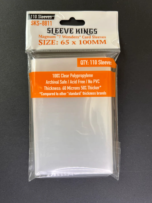 Sleeve King "7 Wonders" Magnum Card Sleeves (65x100mm) 110 Pack, 60 Micron, SKS-8811