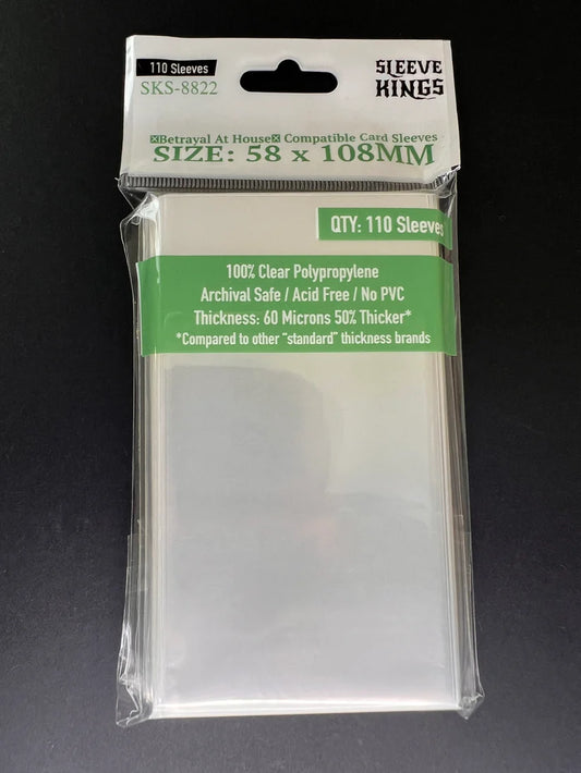 Sleeve King "Betrayal At House on the Hill" Compatible Sleeves (58x108mm) 110 Pack, 60 Micron, SKS-8822
