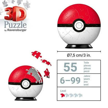 Rompecabezas 3D Pokeball Ravensburger 54 piezas