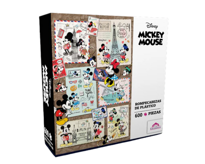Rompecabezas Mickey y Minnie de Viaje 600 Piezas de Plástico Disney