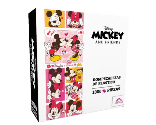 Rompecabezas Panorámico Mickey y Minnie 2 Disney 1000 Piezas De Plástico