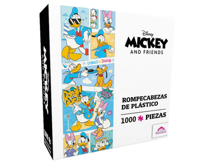Rompecabezas Panorámico Donald Y Daisy Disney 1000 Piezas De Plástico