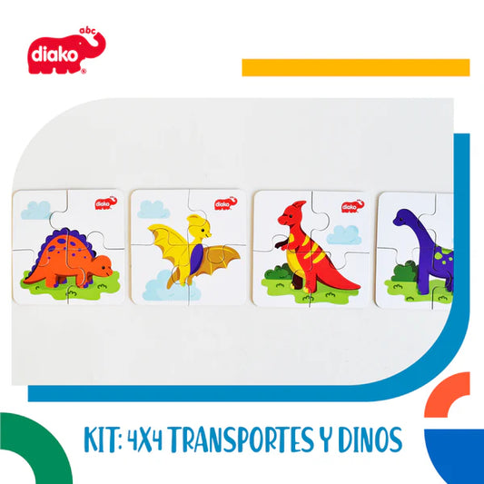 Rompecabezas 4x4 dinosaurios