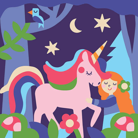 Pinta por número Kids Unicornio (21X 21 cm)