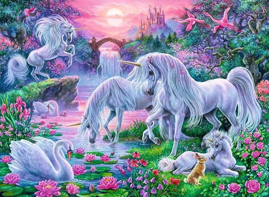 Rompecabezas Unicornios en la Puesta de Sol XXL 150 piezas