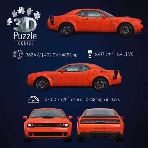 Rompecabezas Ravensburger 3D Dodge Challenger. 167 pz