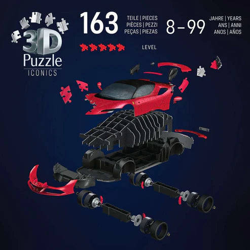Rompecabezas Ravensburger 3D Ferrari Rojo. 108 pz
