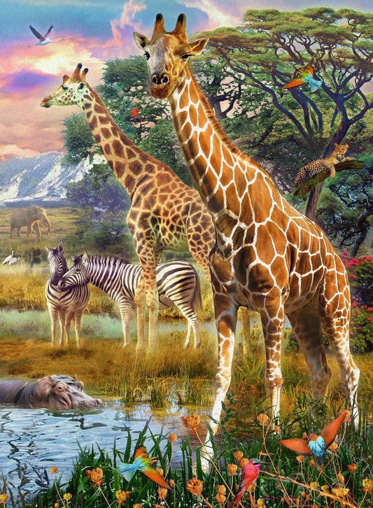 Rompecabezas Jirafas en África XXL 150 piezas