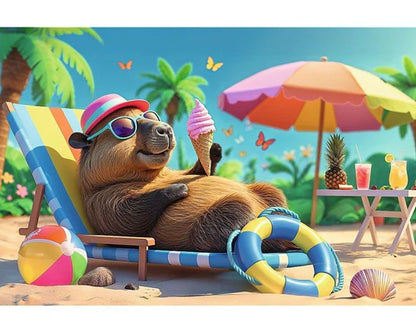 Capibara Estilo Relajado Rompecabezas 100 Piezas Trefl