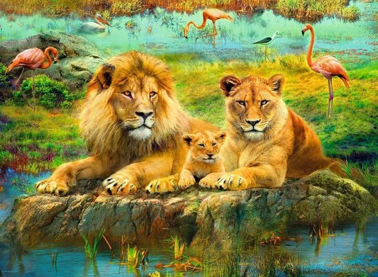 Rompecabezas Leones en la Sabana 500 piezas