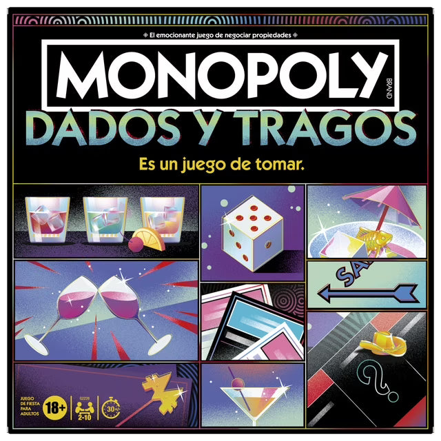 Juego de Mesa Hasbro Gaming Monopoly Dados y Tragos