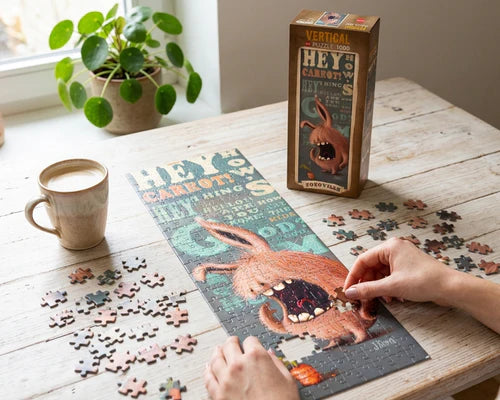Zozoville Conejo con Zanahoria Rompecabezas 1000 piezas Panorámico Heye