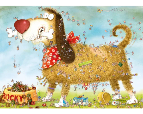 Rompecabezas Look Closely Degano:  Vida de Perros 1000 Piezas Marca Heye
