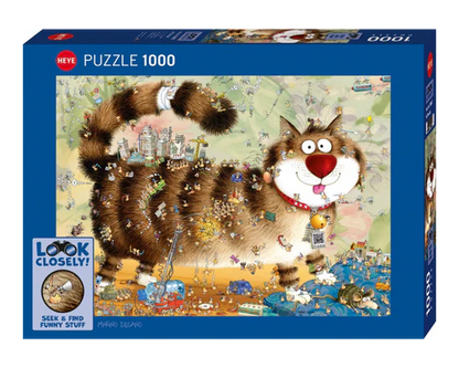 Rompecabezas Look Closely Degano: Vida de Gatos Rompecabezas 1000 Piezas Marca Heye