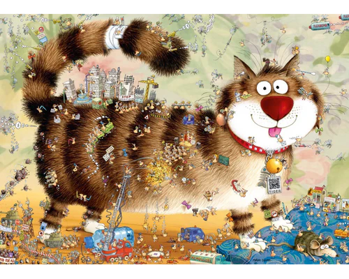 Rompecabezas Look Closely Degano: Vida de Gatos Rompecabezas 1000 Piezas Marca Heye