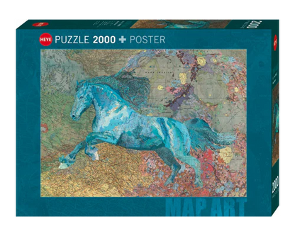 Matthew Cusick: Mapa Caballo Rompecabezas 2000 Piezas Marca Heye