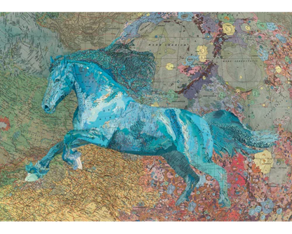 Matthew Cusick: Mapa Caballo Rompecabezas 2000 Piezas Marca Heye