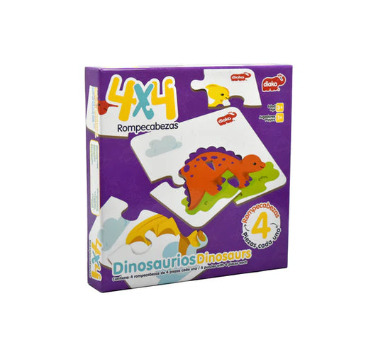 Rompecabezas 4x4 dinosaurios