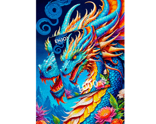 Dragón Azul: Rompecabezas 1000 Piezas Enjoy Puzzle