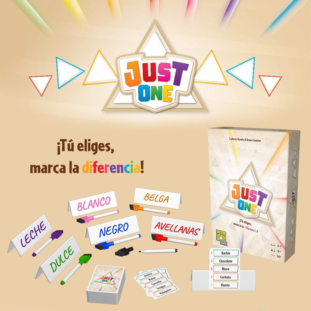 Just One en Español | Adivina la Palabra con Pistas Únicas | para 3 a 7 Jugadores | Edad 8+ | Ideal para Reuniones y Familia