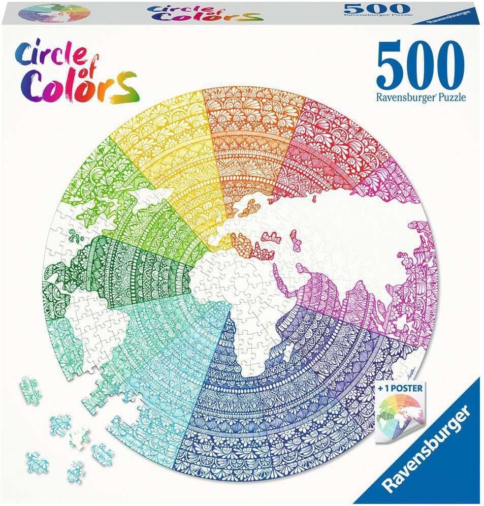 Rompecabezas 500 Piezas Círculo de Colores: Mandala, Multicolor 17168