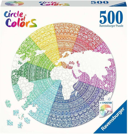 Rompecabezas 500 Piezas Círculo de Colores: Mandala, Multicolor 17168