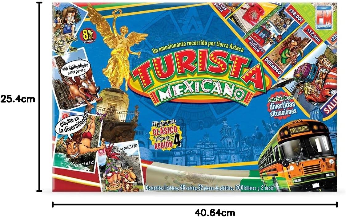 Juego de Mesa Turista Mexicano: Recorre México, Compra y Vende Estados, Construye Casas y Hoteles, Pide Préstamos o Hipoteca Propiedades