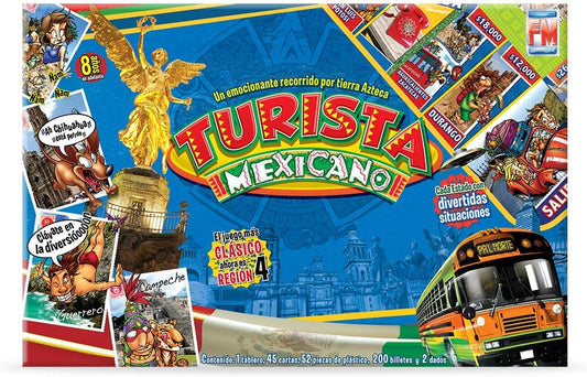 Juego de Mesa Turista Mexicano: Recorre México, Compra y Vende Estados, Construye Casas y Hoteles, Pide Préstamos o Hipoteca Propiedades