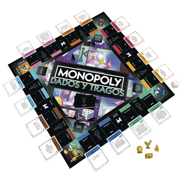 Juego de Mesa Hasbro Gaming Monopoly Dados y Tragos