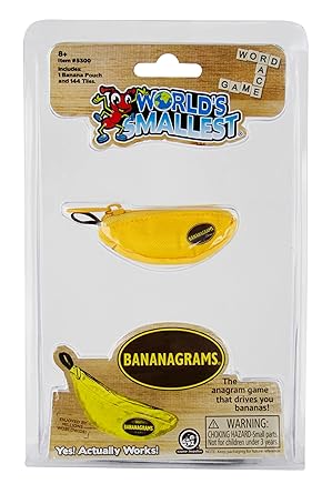 Worlds Smallest Bananagrams - Juego de palabras familiares -