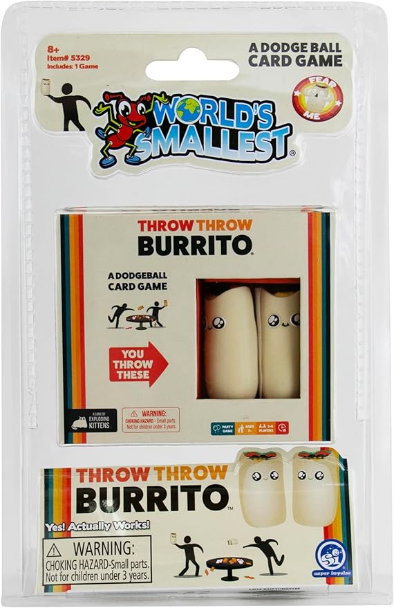 Worlds Smallest Throw Throw Burrito- Juego de mesa en miniatura, juego de viaje