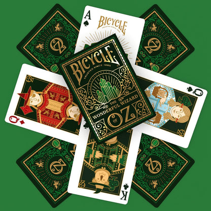 Bicycle Wizard of Oz - Baraja de cartas inspirada en oz, esmeralda y oro, 1 baraja