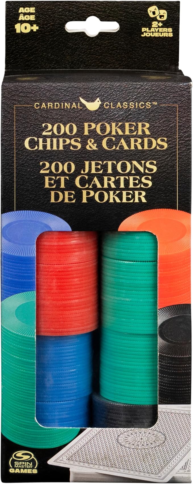 Juego de 200 fichas de póquer y baraja