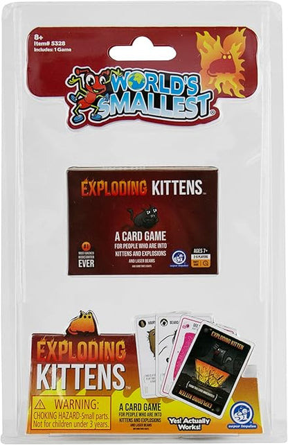 Worlds Smallest Exploding Kittens- Juego de mesa en miniatura, juego de viaje