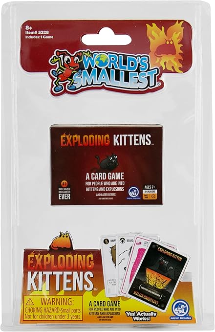 Worlds Smallest Exploding Kittens- Juego de mesa en miniatura, juego de viaje