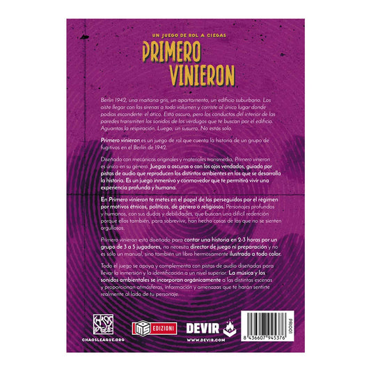 Primero Vinieron: Un juego de rol a ciegas - LIBRO ESPAÑOL
