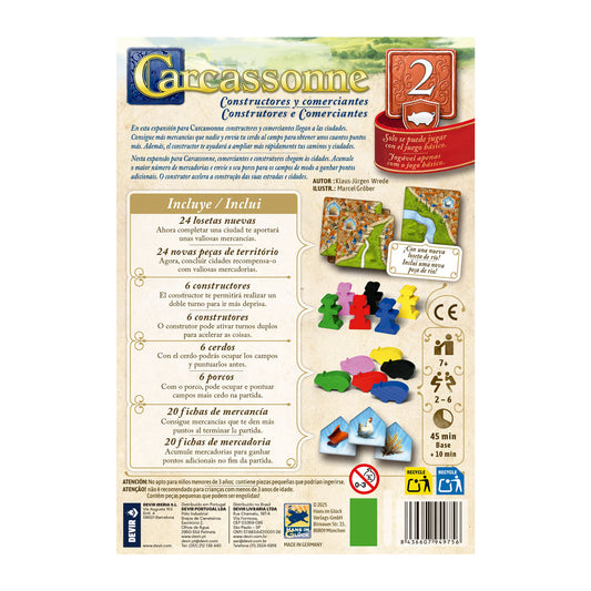 Carcassonne Expansión 2: Constructores y Comerciantes (Tercera Edición) - ESPAÑOL