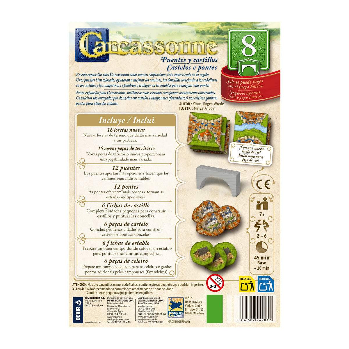 Carcassonne Expansión 8: Puentes y Castillos (Tercera Edición) - ESPAÑOL