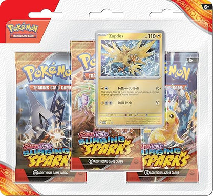 Pokémon TCG Scarlet & Violet 08  Surging Sparks Three-Booster Blister  ESPAÑOL