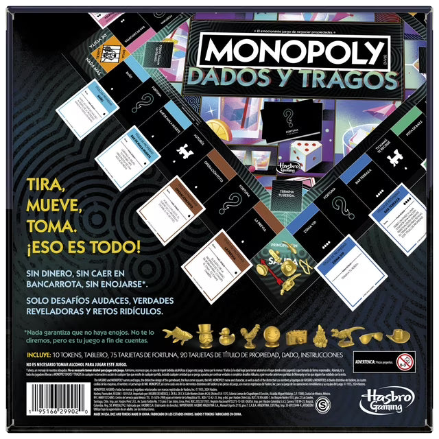 Juego de Mesa Hasbro Gaming Monopoly Dados y Tragos