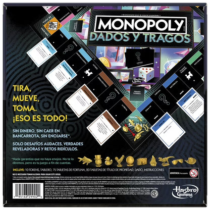 Juego de Mesa Hasbro Gaming Monopoly Dados y Tragos
