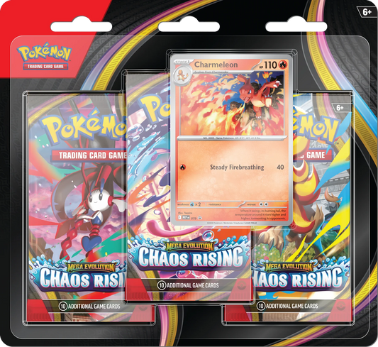 Pokémon TCG: Chaos Rising- 3-Pack Blister- INGLES