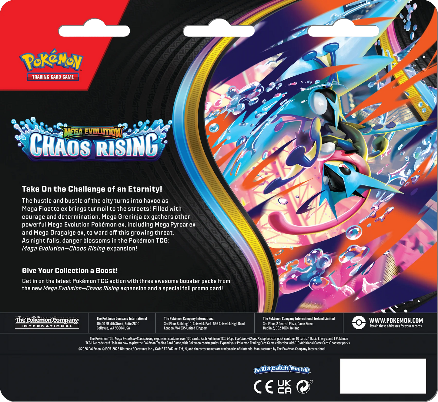 Pokémon TCG: Chaos Rising- 3-Pack Blister- INGLES